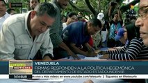 Recolectan firmas en Venezuela contra injerencia de EE.UU.