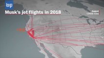 300000km en jet privé parcourus en 1 an par Elon Musk de Tesla !