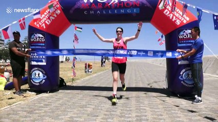 British runner Susannah Gill sets world record to win World Marathon Challenge