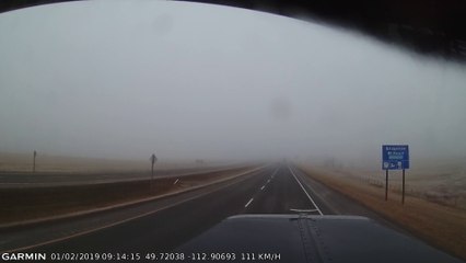 Foggy Morning Nearly Causes Semi and Truck to Crash