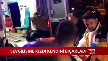 Sevgilisine Kızdı, Kendini Bıçakladı!