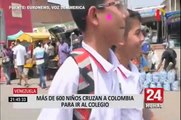 Escolares venezolanos cruzan la frontera para recibir comida