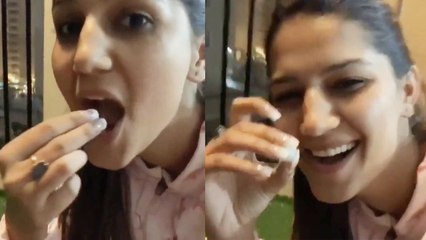 Sapna Choudhary eats hailstorm after heavy rain; Watch Video | FilmiBeat