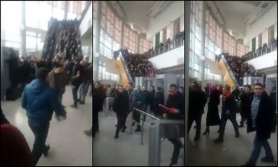 Mehmet  Özhaseki konuşmaya başlayınca belediye çalışanları salonu terk etti