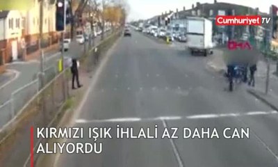 Sürücünün kırmızı ışık ihlali, az daha can alıyordu