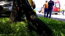 Forte batida deixa motociclista ferido no Cascavel Velho
