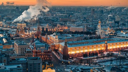 Desperation of winter Moscow  / Russia Drone Vídeo 5K