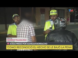 8 días preso por manejar borracho