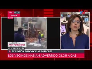 Explosión y fuego en dos casas en flores