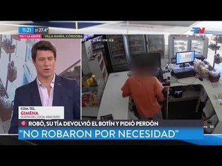 Robó, pero su tía devolvió todo y pidió perdón