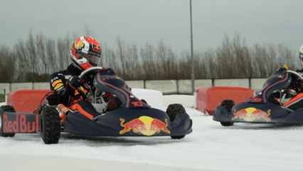 Formule 1 - La course de kart sur glace des pilotes Red Bull Gasly et Verstappen