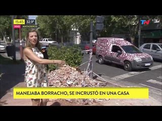 Chocó borracho y terminó adentro de una casa