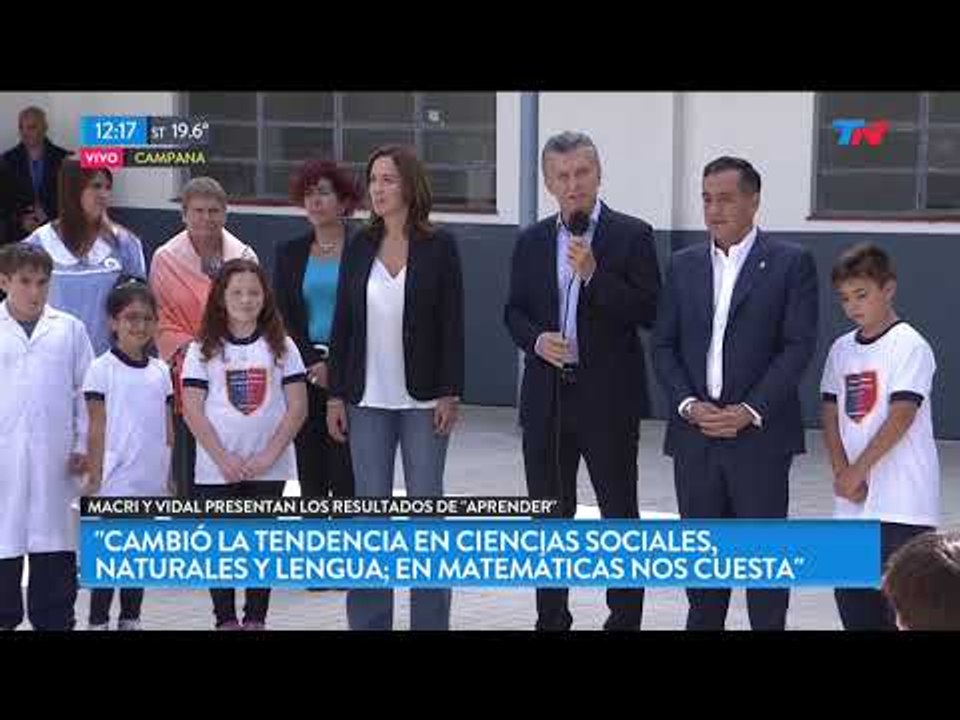 Macri y Vidal presentaron los resultados de las pruebas "Aprender"