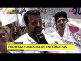 Protesta y marcha de enfermeros en Congreso