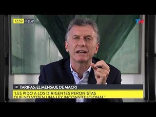 Macri a los Senadores del PJ: "Sean responsables con el pueblo argentino"