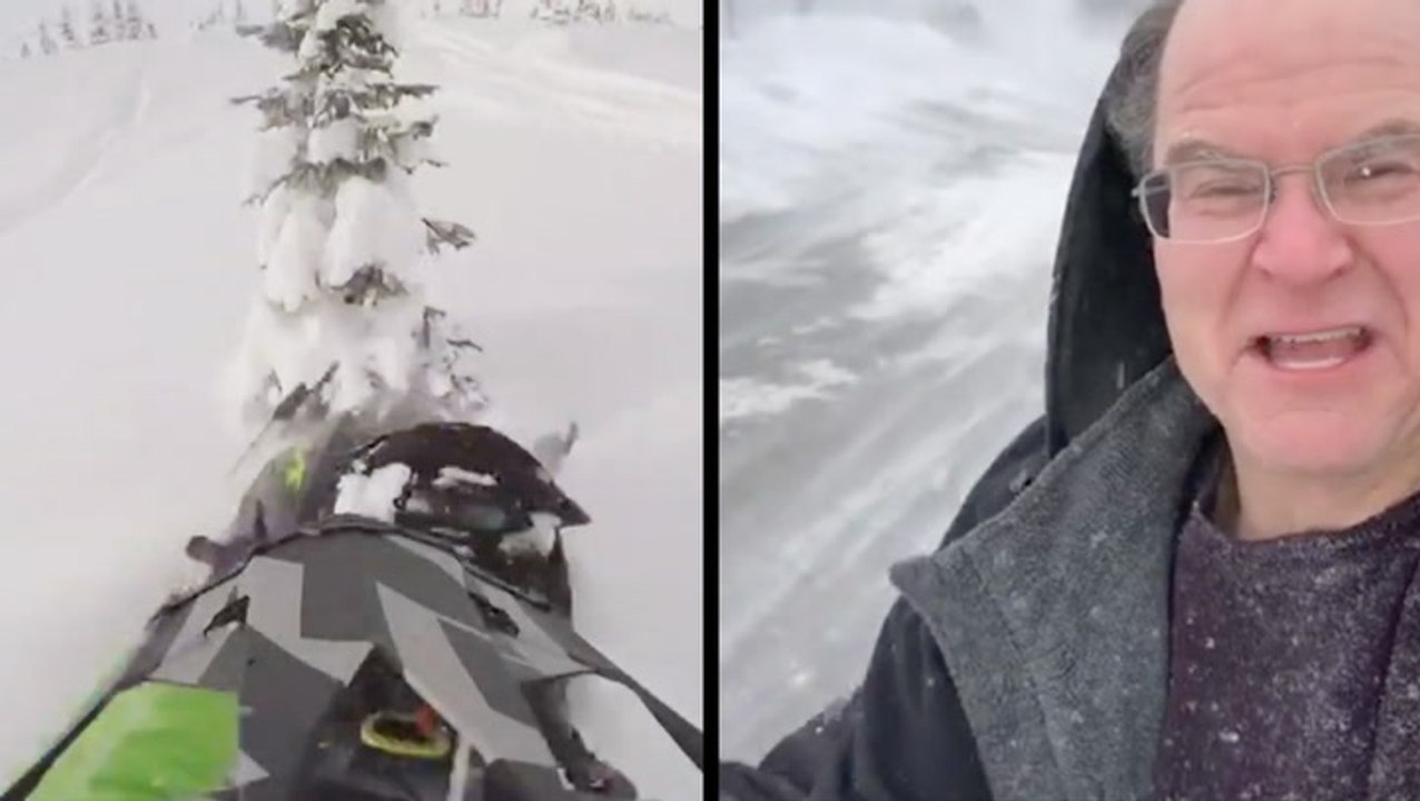 Snowmobile Meets Tree & Checking Out The Snow Squall