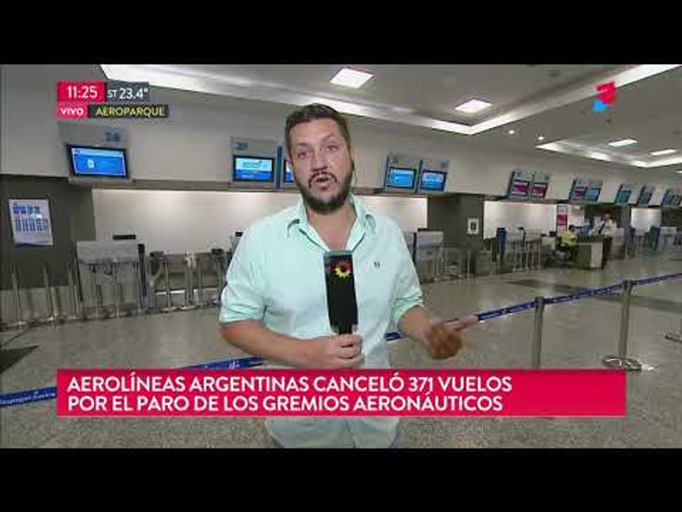 Paro de Aerolíneas: 371 vuelos cancelados