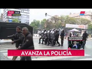 Presupuesto: cuarto intermedio por incidentes afuera del Congreso