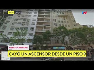 Cayó un ascensor desde el piso 9 en el Microcentro