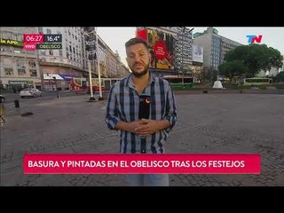 Así quedó el Obelisco tras los festejos de River campeón