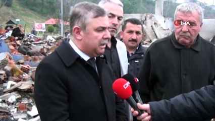 Milletvekili Maviş, yanan balıkçı barınağını inceledi...İncelemeler havadan görüntülendi