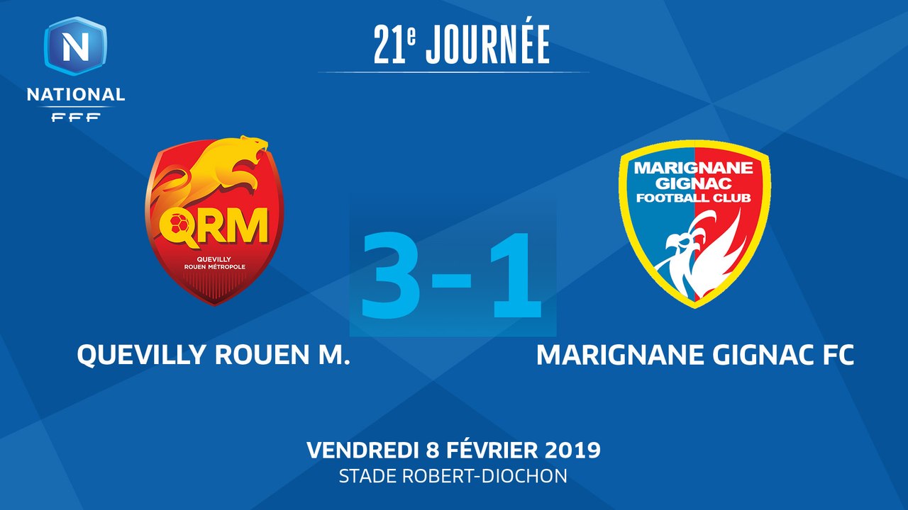 J21 : Quevilly Rouen Métropole - Marignane Gignac FC (3-1), le résumé  I National FFF 2018-2019