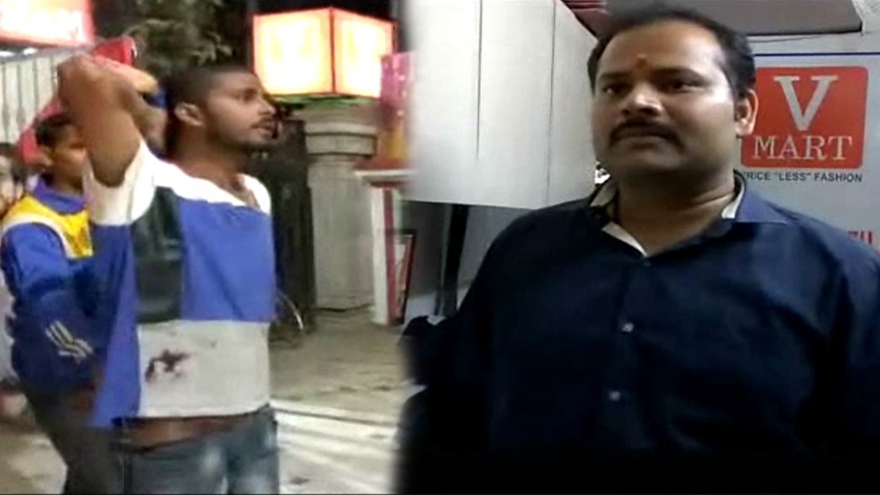 शोरूम से जैकेट चुराकर भाग रहा था युवक, लोगों ने पकड़कर की पिटाई