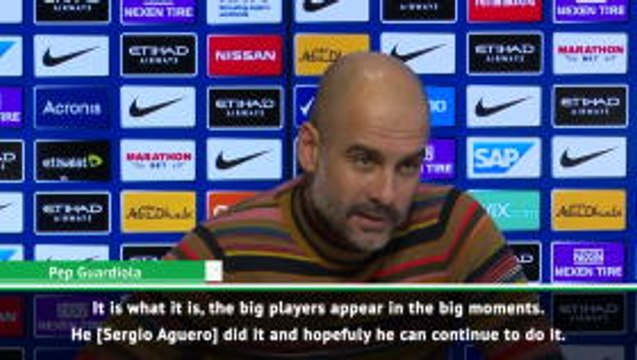Big games are for big players, not managers - Pep on Aguero