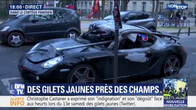 Gilets jaunes: les images de dégradations dans le quartier de l'Étoile à Paris