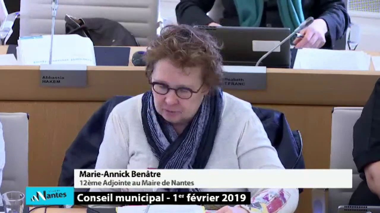 Marie-Annick BENATRE sur la CIL au Conseil Municipale Nantes le 1 fevrier 2019