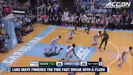 North Carolina's Luke Maye Finishes Break With Nasty Dunk