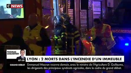 Lyon: Les images terribles de l'incendie qui a tué une femme et un enfant cette nuit dans un immeuble