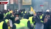 Lyon'da sarı yelekliler birbiriyle çatıştı