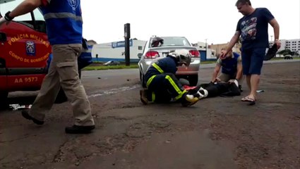 Colisão de trânsito é registrada na marginal da BR-277
