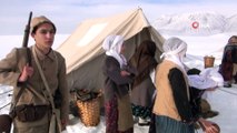 Dondurucu soğukta belgesel çekimi...Rus işgalinde yaşanan acıları anlatan belgesel, Bitlis'te çekiliyor