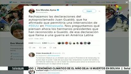 Evo Morales advierte amenaza de intervención militar en Venezuela