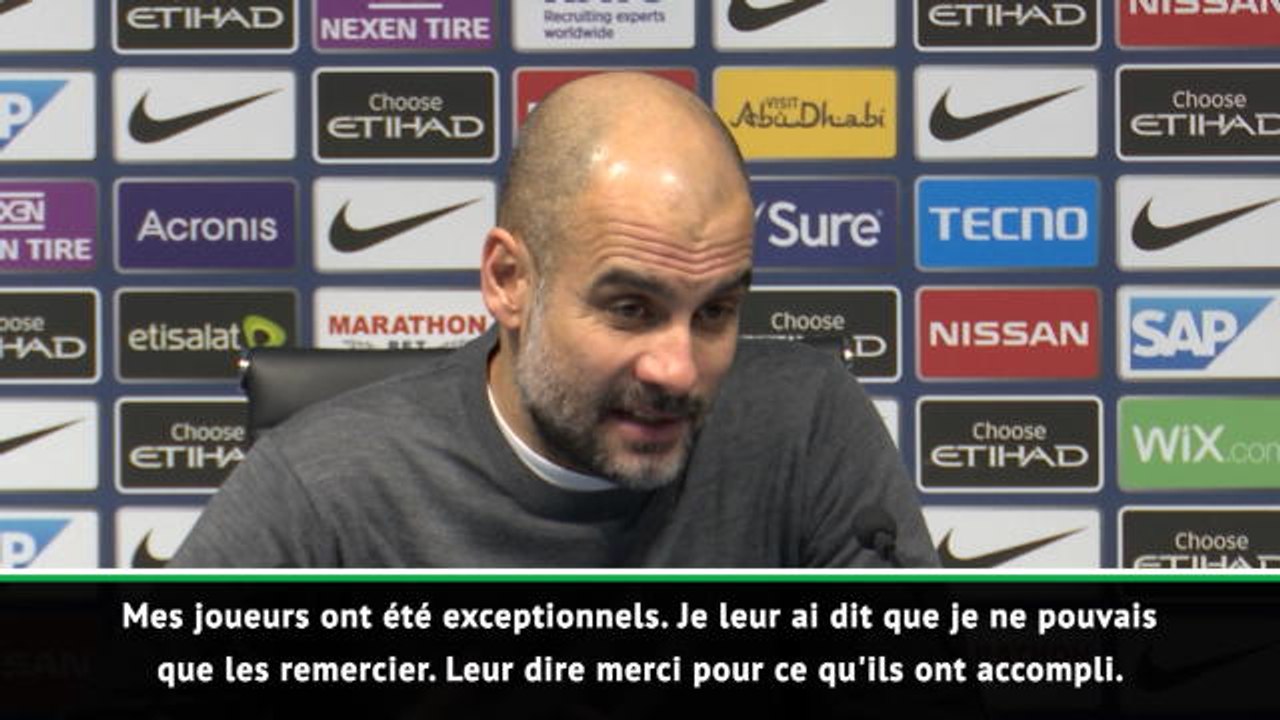 26e j. - Guardiola : "Je ne peux que remercier mes joueurs pour ce qu'ils ont accompli"
