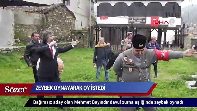 Zeybek oynayarak oy istedi