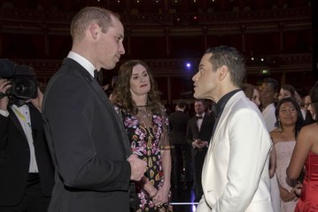 فيديو هذا ما حدث عندما قابل رامي مالك الأمير ويليام وكيت ميدلتون بحفل BAFTA
