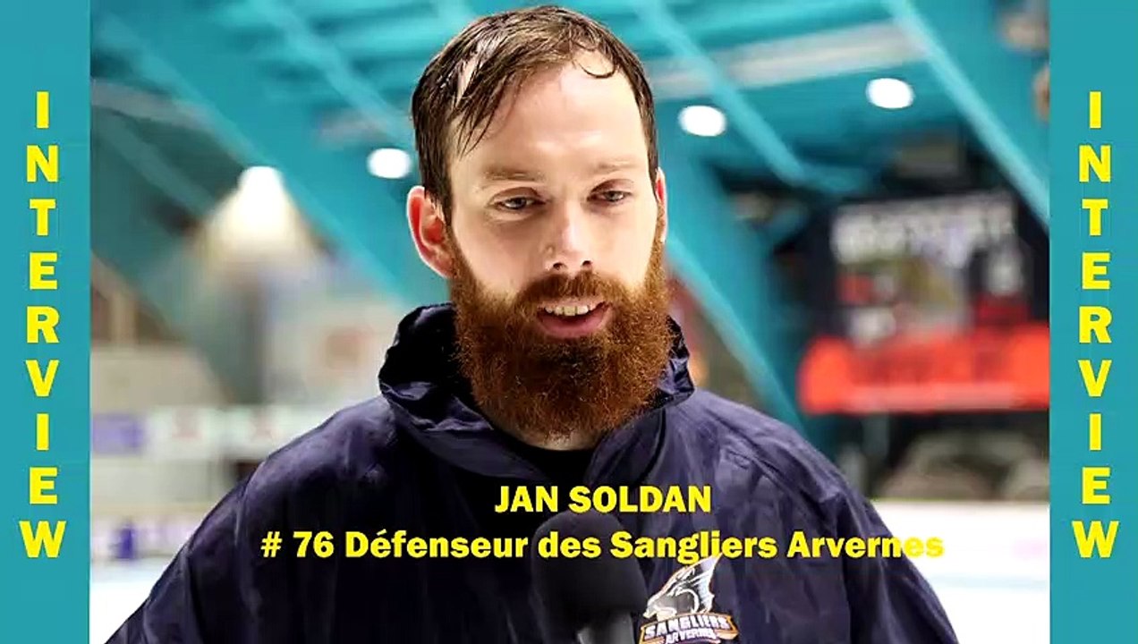 HOCKEY SUR GLACE 2019-02-09 Interview Jan Soldan # 76 Défenseur des Sangliers Arvernes Clermont-Ferrand, Clermont VS Annecy