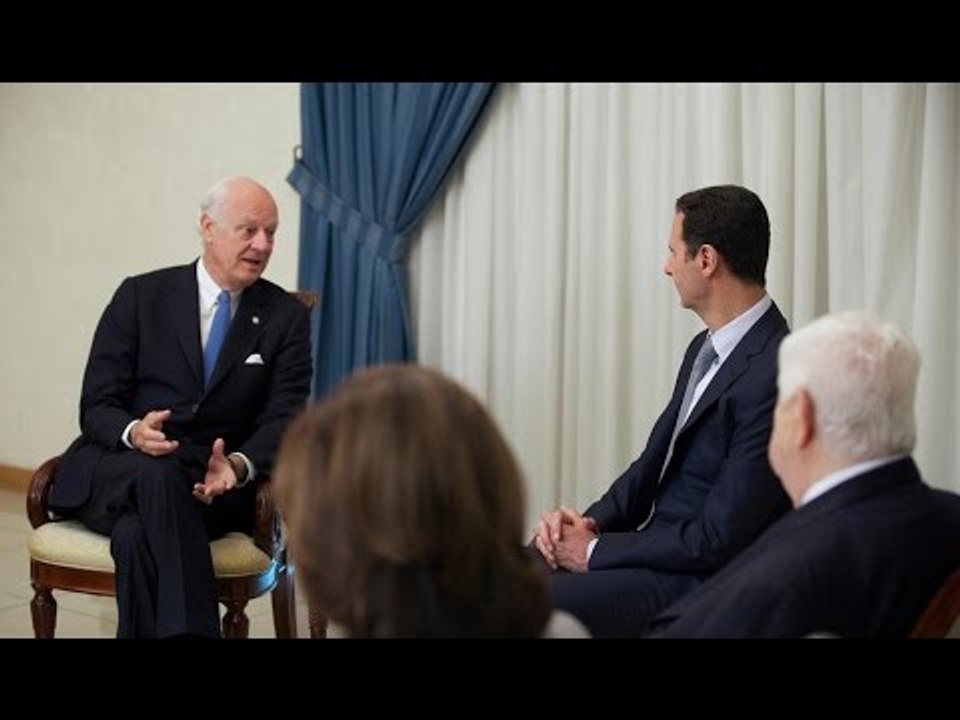 دي ميستورا ينتقد الثوار من داخل قصر الأسد..هل هي الزيارة الأخيرة له إلى دمشق؟ -تفاصيل