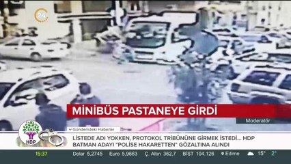 Minibüs pastaneye girdi