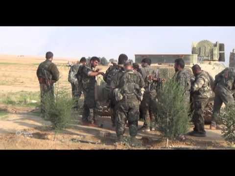 Tîmên Emêrîkî dest bi avakirina balefirxaneyê li gundewarê Kobanî kirin