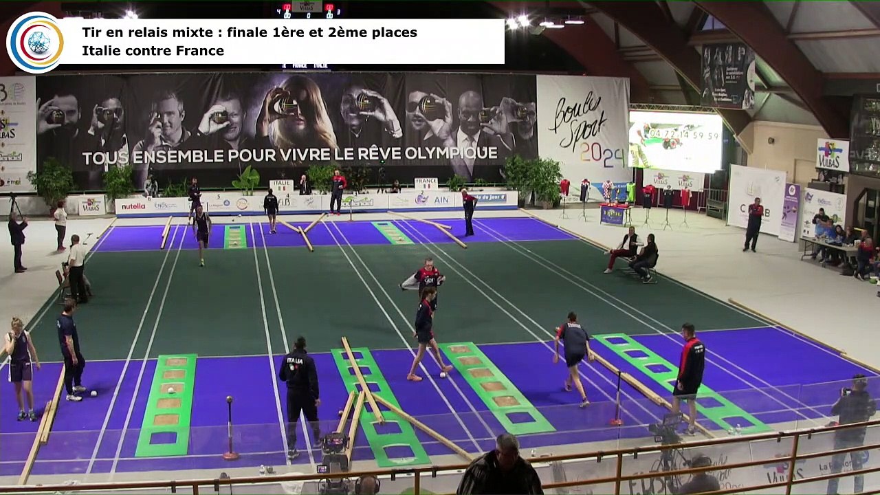 Finale (1ère et 2ème places) du tir en relais, France contre Italie, première Coupe du Monde Mixte de tirs sportifs, Saint-Vulbas 2019