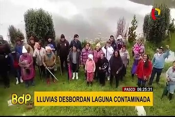 Pasco: laguna Partaconcha se desborda debido a torrenciales lluvias