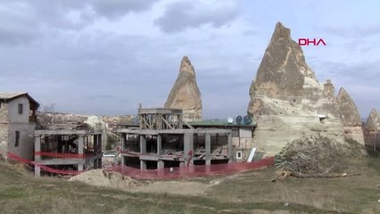 Nevşehir Peribacalarının Yanındaki Otel İnşaatının Yıkım Çalışmalarına Başlandı-6