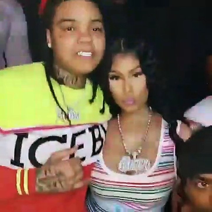 Nicki Minaj parties with Young M.A. at DJ Clue's birthday bash in Los Angeles