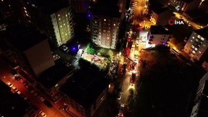 Helikopterin enkazı havadan görüntülendi