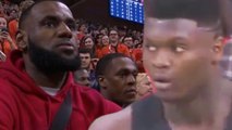 Zion Williamson Has Hilarious Reaction To Lebron James Showing Up To His Duke Vs UVA Game!