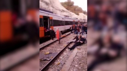 Culmina la retirada de trenes en Castellgalí (Barcelona)